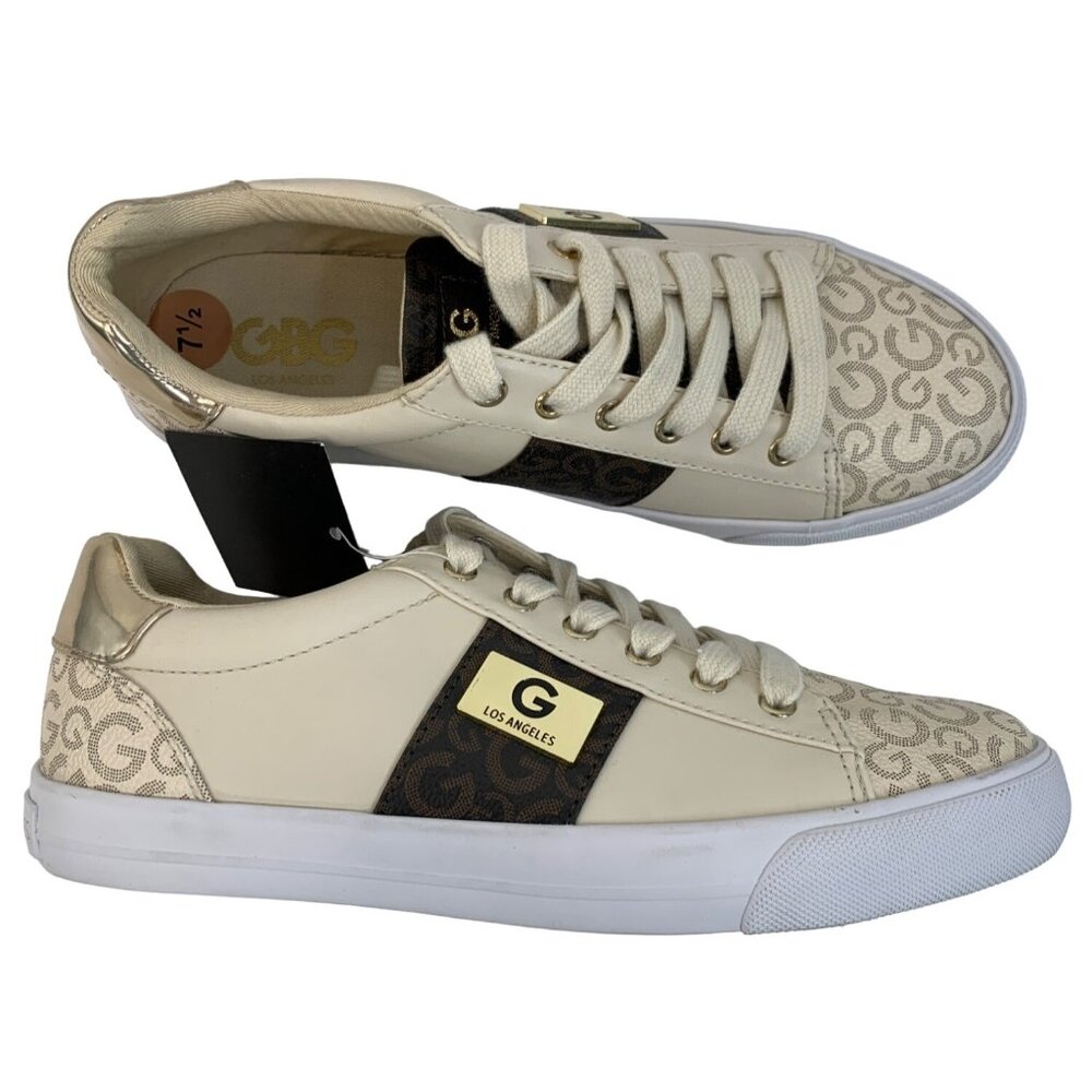 GBG G by Guess Los Angeles Tennis Shoe Fashion Monogram Size 7.5 low I6967 Bling